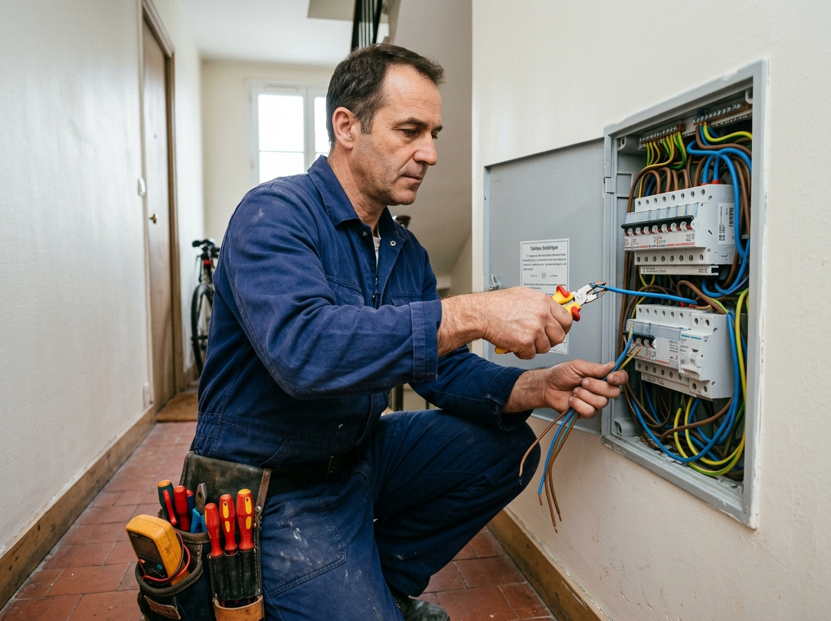 Électricien Vitelect qualifié RGE en intervention sur tableau électrique en Île-de-France
